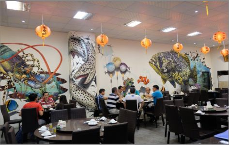 淅川海鲜餐厅墙体彩绘